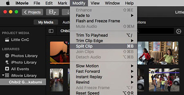 iMovie Split-Clip