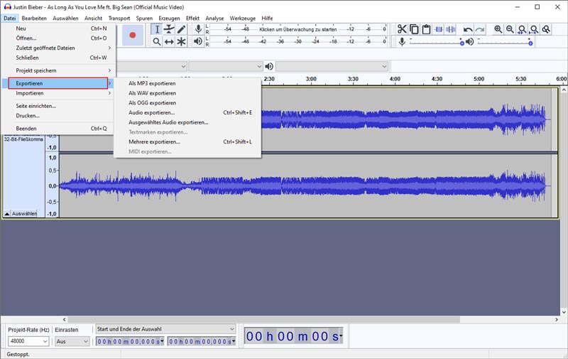 record desktop audio audacity