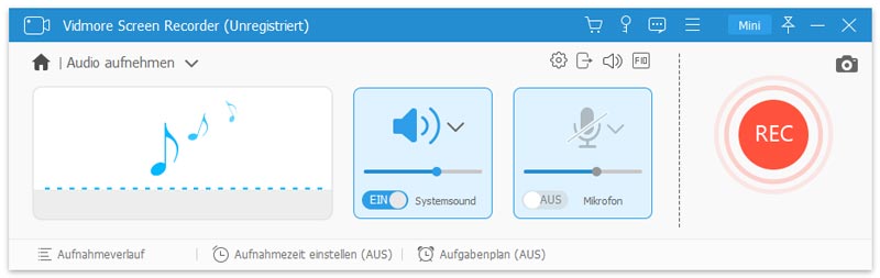 Audioeinstellungen aufzeichnen