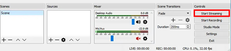 Star OBS-Aufzeichnung in Windows-10